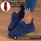 Orthopedic Knit High-Top Sneakers - Lace-Up Closure & Sock-Fit Collar