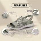 Orthopedic Mixed-Material Sandals - Crossover Straps & Dual-Tone Design