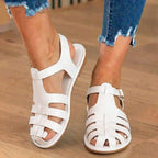 Orthopedic Leather Fisherman Sandals - Multi-Strap Buckle Closure